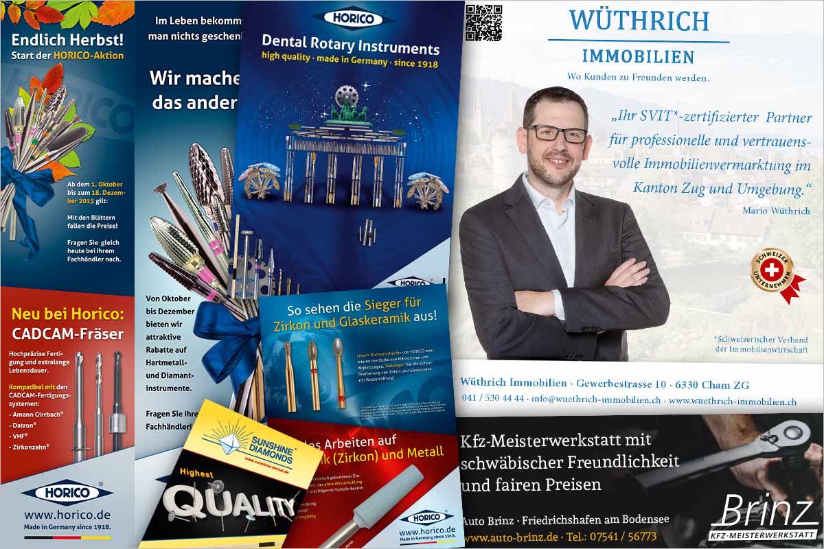 Print-Anzeigen + Werbeanzeigen der Werbeagentur und Kreativagentur für den Kanton Aargau